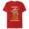 Men’s Star Wars The Mandalorian Christmas Grogu Merry Snackmas T-Shirt