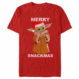 Men’s Star Wars The Mandalorian Christmas Grogu Merry Snackmas T-Shirt