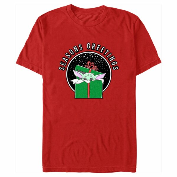 Men’s Star Wars The Mandalorian Christmas Grogu Seasons Greetings T-Shirt