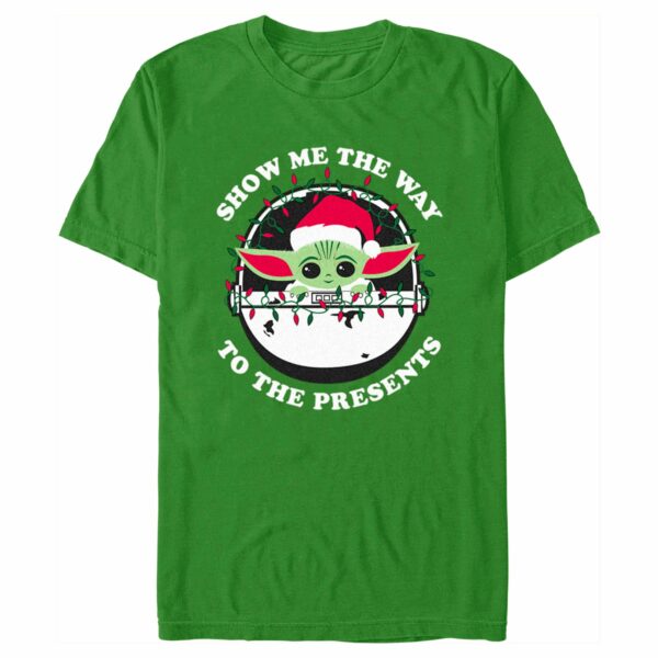 Men’s Star Wars The Mandalorian Christmas Grogu Show Me the Way to the Presents T-Shirt