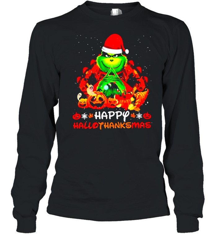 Santa Grinch Happy Hallothanksmas Halloween 2021 shirt Santa Grinch Happy Hallothanksmas Halloween 2021 shirt