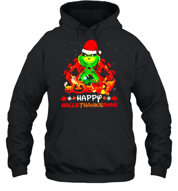 Santa Grinch Happy Hallothanksmas Halloween 2021 shirt Santa Grinch Happy Hallothanksmas Halloween 2021 shirt