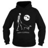 Skeleton Corgi under moon light happy Halloween shirt