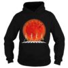 Skeleton Walking crossing the line Halloween sunset shirt