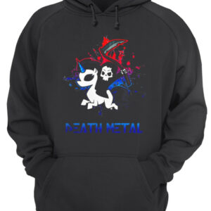 Skeleton riding death metal unicorn shirt 3