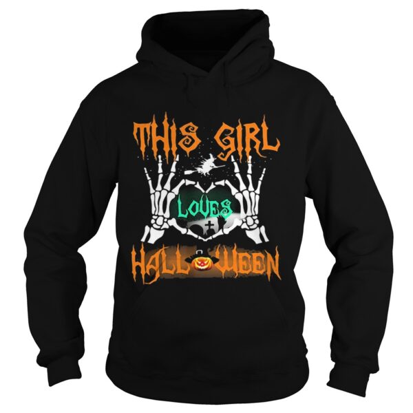 Skeleton this girl loves halloween heart shirt