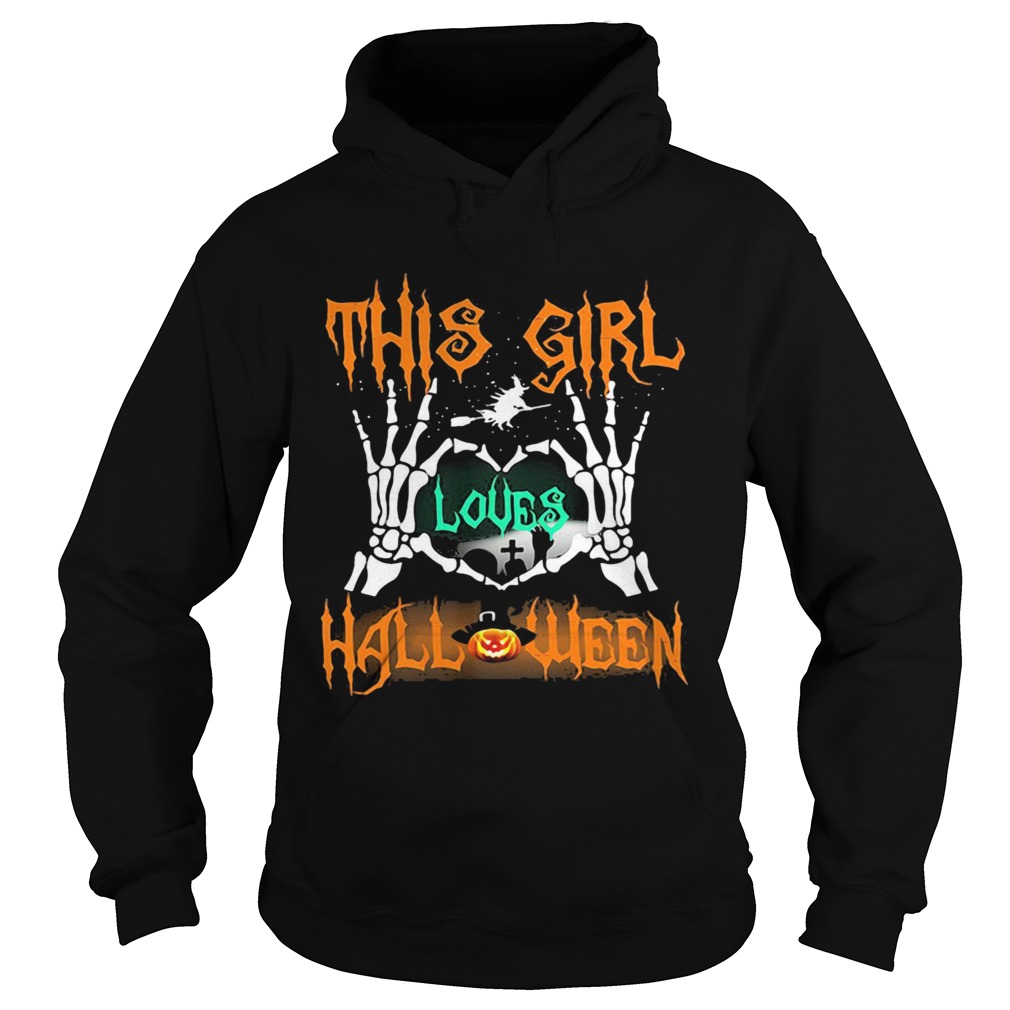 Skeleton this girl loves halloween heart shirt Skeleton this girl loves halloween heart shirt