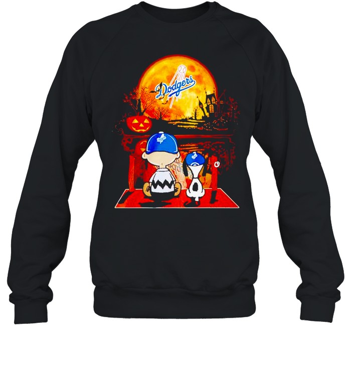 Snoopy and Charlie Brown Los Angeles Dodgers happy Halloween shirt Snoopy and Charlie Brown Los Angeles Dodgers happy Halloween shirt