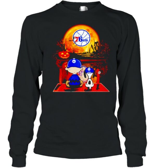 Snoopy and Charlie Brown Philadelphia 76ers happy Halloween shirt