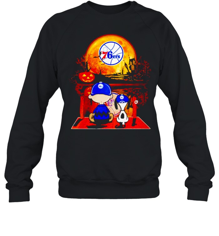 Snoopy and Charlie Brown Philadelphia 76ers happy Halloween shirt Snoopy and Charlie Brown Philadelphia 76ers happy Halloween shirt