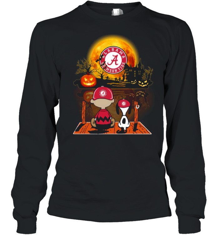 Snoopy and Charlie Brown Pumpkin Alabama Crimson Tide Halloween Moon shirt Snoopy and Charlie Brown Pumpkin Alabama Crimson Tide Halloween Moon shirt