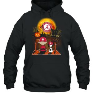 Snoopy and Charlie Brown Pumpkin Alabama Crimson Tide Halloween Moon shirt 3