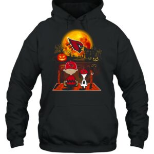 Snoopy and Charlie Brown Pumpkin Arizona Cardinals Halloween Moon shirt 3