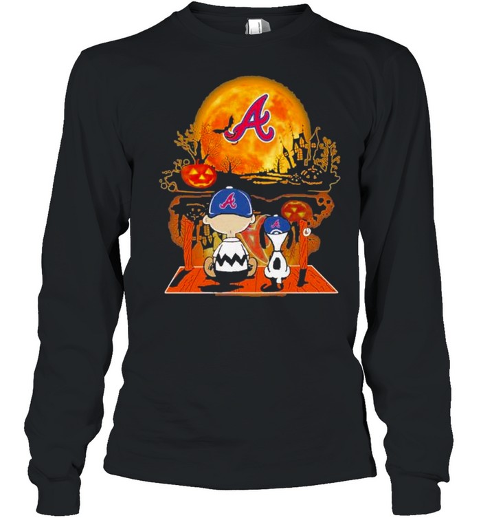 Snoopy and Charlie Brown Pumpkin Atlanta Braves Halloween Moon shirt Snoopy and Charlie Brown Pumpkin Atlanta Braves Halloween Moon shirt