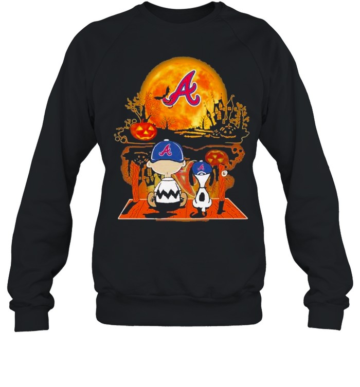 Snoopy and Charlie Brown Pumpkin Atlanta Braves Halloween Moon shirt Snoopy and Charlie Brown Pumpkin Atlanta Braves Halloween Moon shirt