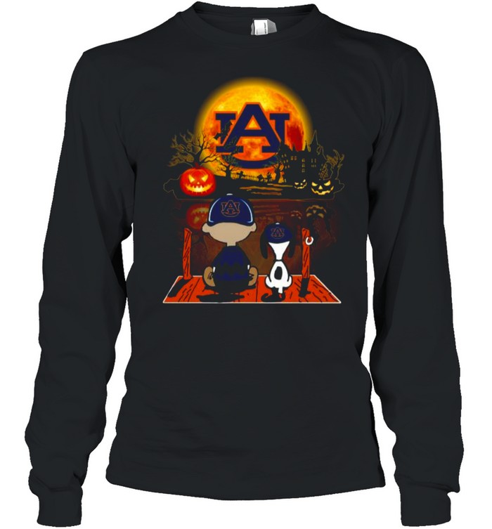 Snoopy and Charlie Brown Pumpkin Auburn Tigers Halloween Moon shirt Snoopy and Charlie Brown Pumpkin Auburn Tigers Halloween Moon shirt