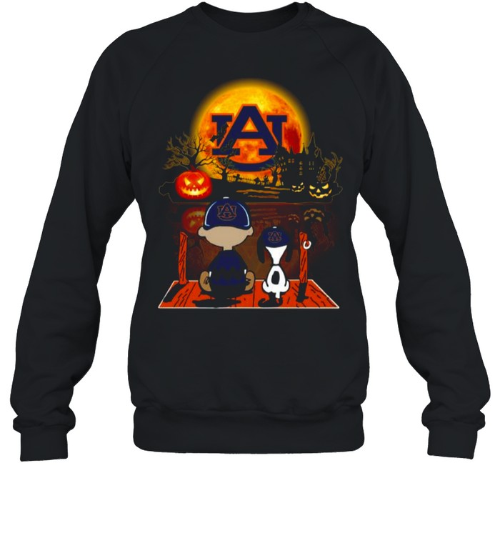 Snoopy and Charlie Brown Pumpkin Auburn Tigers Halloween Moon shirt Snoopy and Charlie Brown Pumpkin Auburn Tigers Halloween Moon shirt