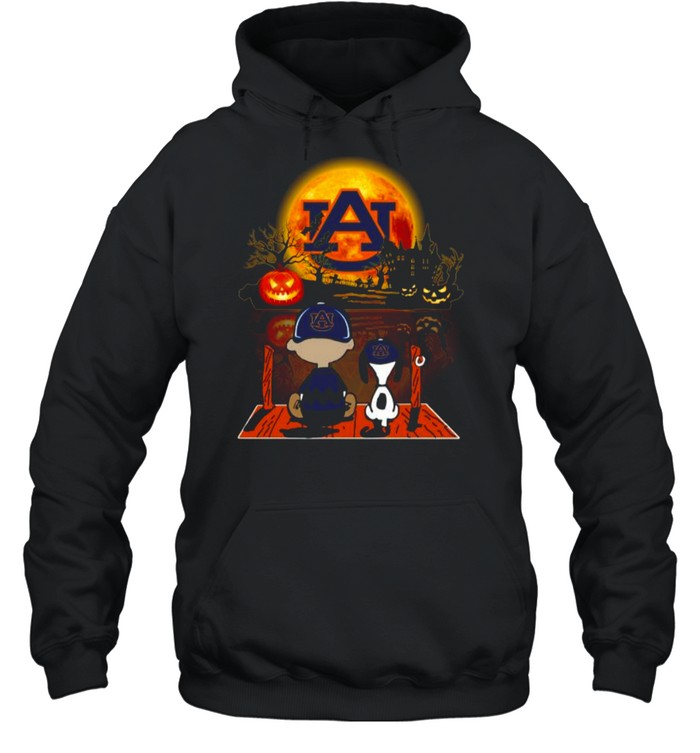 Snoopy and Charlie Brown Pumpkin Auburn Tigers Halloween Moon shirt Snoopy and Charlie Brown Pumpkin Auburn Tigers Halloween Moon shirt