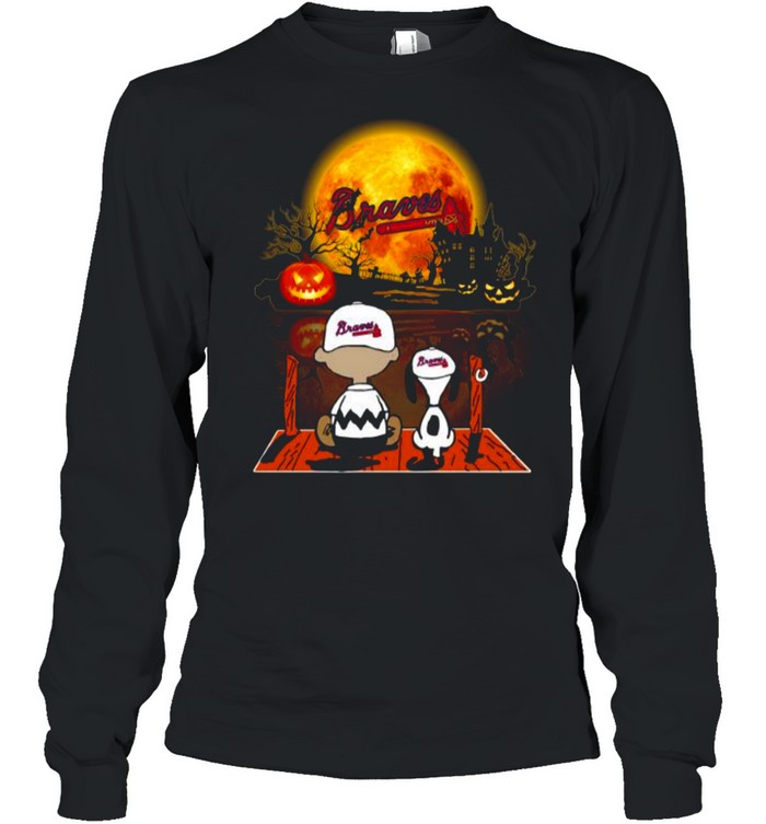 Snoopy and Charlie Brown Pumpkin Braves Halloween Moon shirt Snoopy and Charlie Brown Pumpkin Braves Halloween Moon shirt