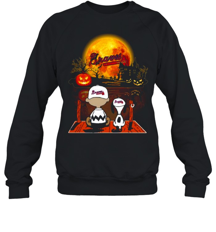 Snoopy and Charlie Brown Pumpkin Braves Halloween Moon shirt Snoopy and Charlie Brown Pumpkin Braves Halloween Moon shirt