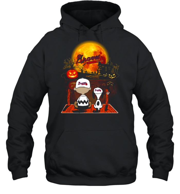Snoopy and Charlie Brown Pumpkin Braves Halloween Moon shirt Snoopy and Charlie Brown Pumpkin Braves Halloween Moon shirt