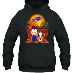 Snoopy and Charlie Brown Pumpkin Buffalo Bills Halloween Moon shirt 3