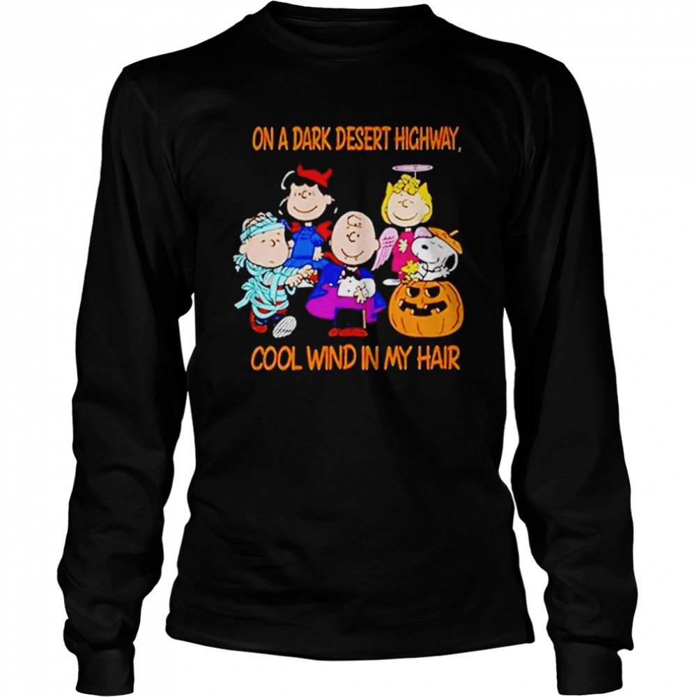 Snoopy peanut jeep on a dark desert highway cool wind in my hair snoopy Halloween shirt Snoopy peanut jeep on a dark desert highway cool wind in my hair snoopy Halloween shirt