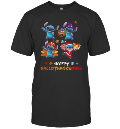 Stitch Disney Halloween And Merry Christmas Happy Hallothanksmas T-Shirt Stitch Disney Halloween And Merry Christmas Happy Hallothanksmas T-Shirt