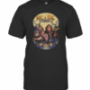 The Ac Dc Rock Band Comic Halloween Moon T-Shirt