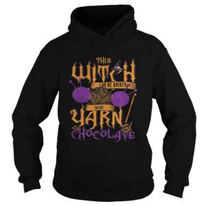 The witch can be bribed with yarn chocolate Halloween t-shirt