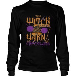 The witch can be bribed with yarn chocolate Halloween t-shirt