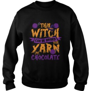 This Witch Can Be Bribed With Yarn And Chocolate Funny Knitting Crocheting Women Shirt 3