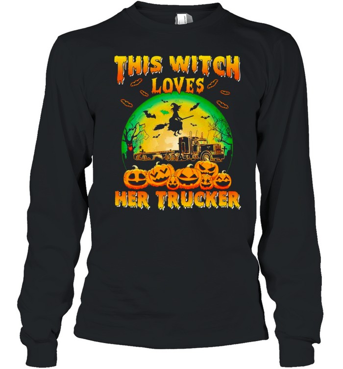 This witch loves her trucker Halloween shirt This witch loves her trucker Halloween shirt