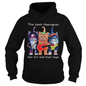 Three Cats Guitar The Best Therapist Has Fur And Four Legs shirt