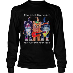 Three Cats Guitar The Best Therapist Has Fur And Four Legs shirt