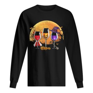 Three wine glasses Halloween Pumpkin Halloween gifts shirt
