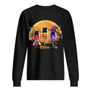Three wine glasses Halloween Pumpkin Halloween gifts shirt