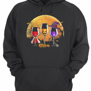 Three wine glasses Halloween Pumpkin Halloween gifts shirt 3