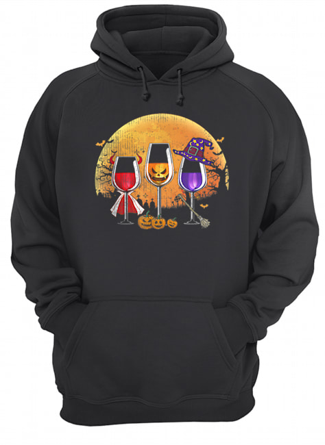 Three wine glasses Halloween Pumpkin Halloween gifts shirt Three wine glasses Halloween Pumpkin Halloween gifts shirt
