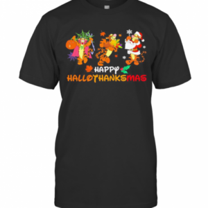 Tigger Happy Hallothanksmas Halloween Thanksgiving Christmas T-Shirt