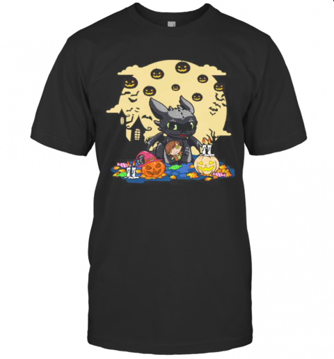 Toothless Happy Halloween Pumpkins Moon T-Shirt Toothless Happy Halloween Pumpkins Moon T-Shirt