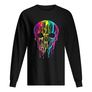 Top Colorful Melting Skull Halloween Kids Art Graphic shirt