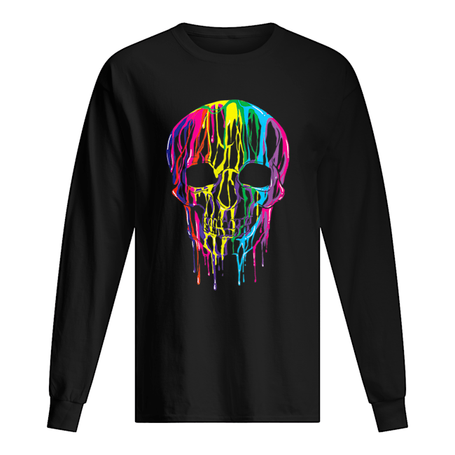 Top Colorful Melting Skull Halloween Kids Art Graphic shirt Top Colorful Melting Skull Halloween Kids Art Graphic shirt