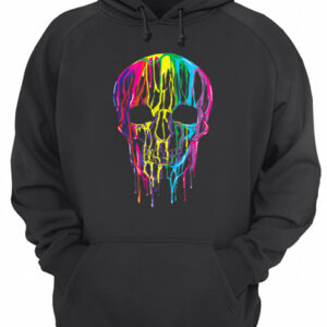 Top Colorful Melting Skull Halloween Kids Art Graphic shirt 3
