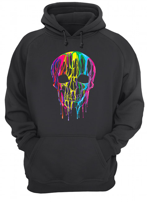 Top Colorful Melting Skull Halloween Kids Art Graphic shirt Top Colorful Melting Skull Halloween Kids Art Graphic shirt