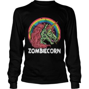 Top Zombiecorn Zombie Unicorn Halloween Women Rainbow shirt