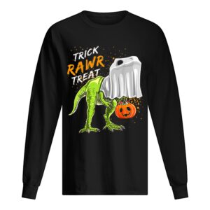 Trick Rawr Treat Halloween T Rex Dinosaur Ghost Boys shirt