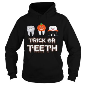 Trick or teeth pumpkin witch halloween shirt