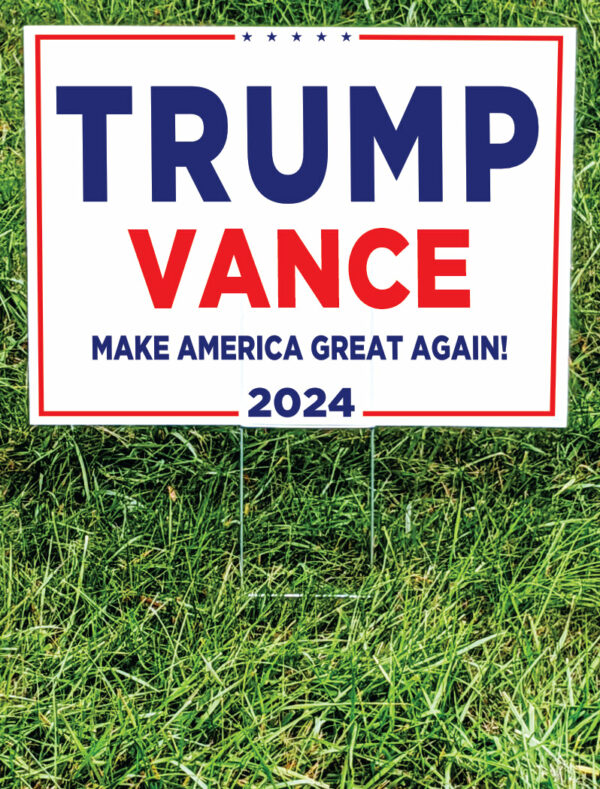 Trump Vance White Yard Sign