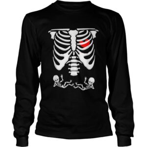 Twins Pregnancy Announcement Skeleton Xray Funny Halloween shirt